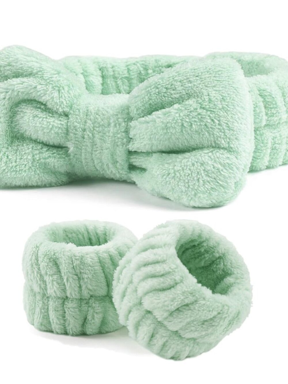 Spa Headband and Wristband Set for Washing Face Skincare Makeup